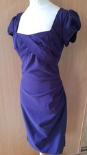 Diva Catwalk Purple Pencil Wiggle Dress Sz L Retro 1950s Style