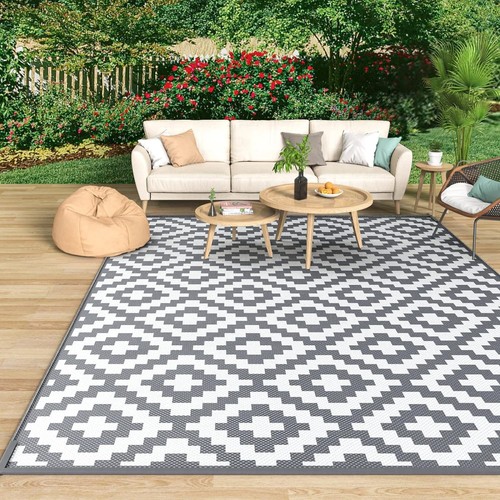 Outdoor garden rug grey - rug,