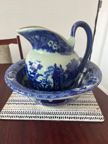 Vintage blue and - blue, white