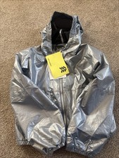 All In Motion Girls Sm 6-7 Jacket/Windbreaker, Silver Grey Shine with Hood