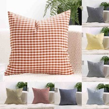 UK Checked WATERPROOF Outdoor Cushion Cover Garden Furniture Cushion 16" 18" 20"