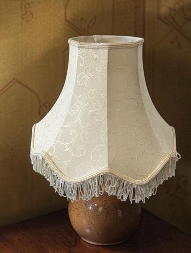 Vintage lampshade cream lined - vintage,