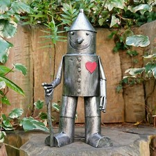 Tin Man Garden Ornament 41cm  Metal Wizard Oz Vintage Lawn Sculpture Xmas Gift