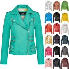 Ladies Leather Biker Jacket