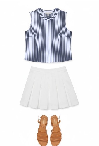 White pleated tennis - white,