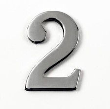 Deluxe Self Adhesive Bright Chrome Brass 2" Numbers & 1.5" Letters 