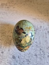 Small Vintage 1920s/30s Paper Mache Easter Egg with Bird Design