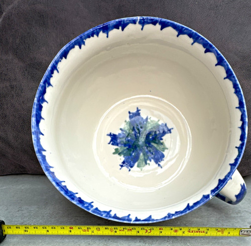 Handled ceramic floral chamber - handled,