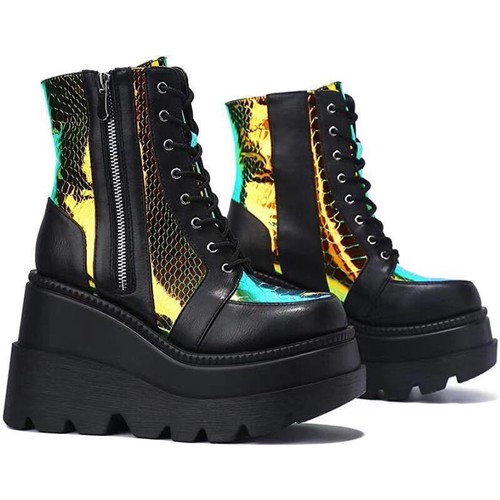 Womens goth punk ankle boots - goth,