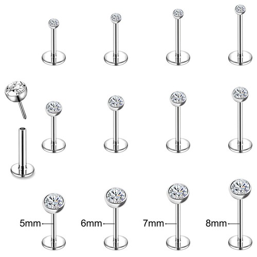 12pcs lot push labret studs - push-in,