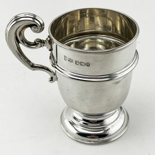 Smart Plain Sterling Silver Christening Mug 1900 Sheffield