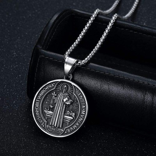 Benedict medal necklace - medal,
