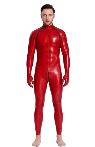 Men red latex rubber - red,