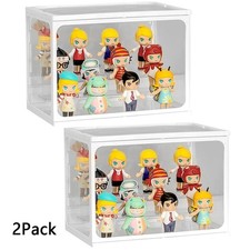 2 Pcs Small Display Case for Action Figures Doll Collection Transparent Showcase