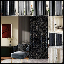 Thick Heavy Velvet Curtains Pair of Eyelet Ring Top Fully Lined Ready Made Panel