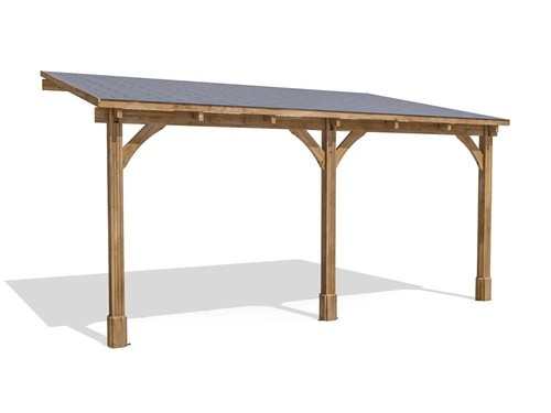 Wooden lean gazebo 5x3m - wooden,