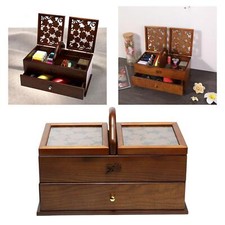 Antique Wooden Sewing Basket