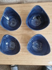 4 x Churchill Stonecast Vitrified Ceramic Serving Bowl Dish , Blue