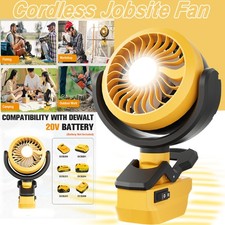 Jobsite Fan Cordless Portable Outdoor LED Camping Fan For DeWalt 18V DCB Battery