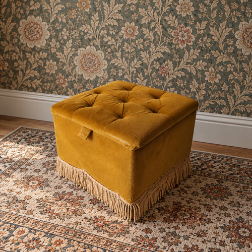 Vintage storage footstool - vintage,