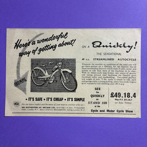 Nsu quickly autocycle 1955 - nsu,