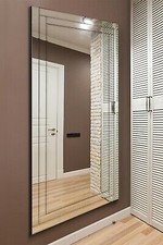 Large Mirror Modern Venetian Glass Double Frame Wall 174 x 85CM 5ft9 x 2ft9