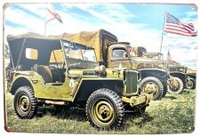 World War ll Military Army Willys WW2 Jeep Tin Metal Door Wall Sign 