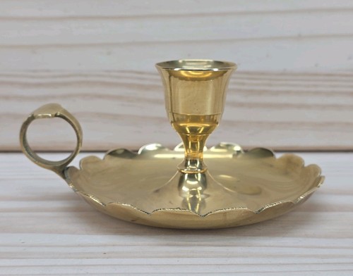 Vintage brass chamberstick - chamberstick, in