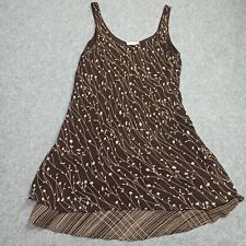 Vintage Rene Derhy Chiffon Tunic Dress D-38 GB-12 Brown Floral Tiered Size M