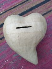 Paper Mache Heart Money Box to Decorate 14x13x7cm | Papier Mache Boxes