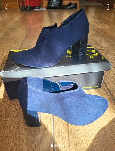 Navy suede court - m&s,