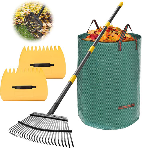 Leaf rake metal adjustable - rake,
