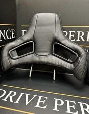 1 X Universal Car Seat Upgrade Sports Bucket Racing Headrest PVC Leather Carbon
