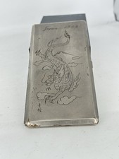 Ww2 japanese cigarette case Dragon Design Dated 1948 Trench Art Style Nice