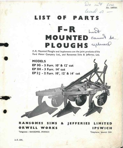 Ransomes mounted plough ep3g - ransomes,
