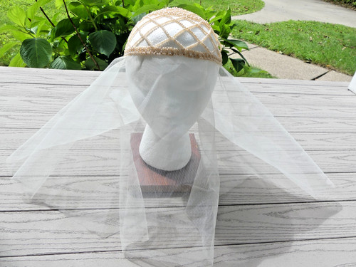 Vintage white ivory beige - white, faux