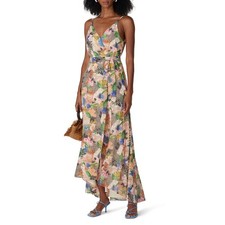 Hutch Leah Wrap Maxi  SunDress in sunset-inspired  Floral safari print sz m