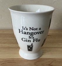 Flame Homeware Ceramic Footed Mug -  “Its Not a Hangover it’s Gin Flu” Humour.