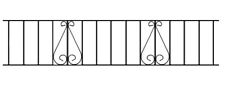 Classic Scroll Metal Railing 1830mm GAP x 355mm H Galvanised Iron Fence Fencing 