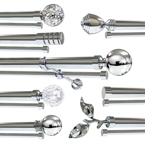 Metal double curtain pole - metal,