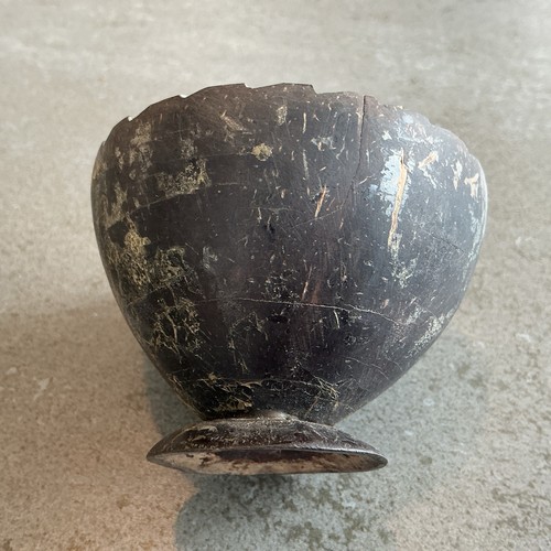 Vintage coconut shell bowl - coconut,