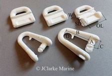 Low Friction Sail Slide slug hook snap on shackle sail track plastic white