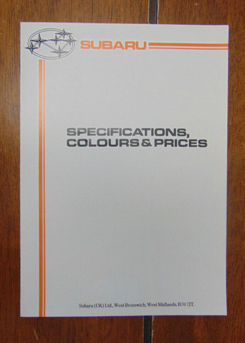 Subaru specifications colours - subaru,