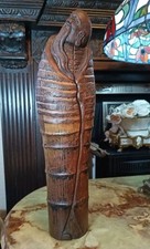 Chinese Old Guan Yu Bamboo Statue / H 54[cm] Bowl Pot Plate Qing