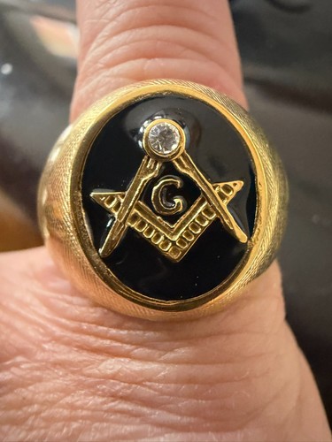 Mens masonic signet ring gold - mens,