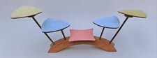 MINIATURE Floral Bench Floral Table 1950s Vintage Mid Century Rockabilly Kidney Table 