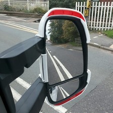 Motorhome Mirror Protectors / Guards with REFLECTORS Ducato Boxer Relay LONG ARM