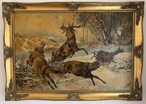 Antique 19thc large oil - large,