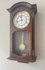 Hermle / AMS German Solid Mahogany Pendulum Wall Clock Westminster Chime 8-Day