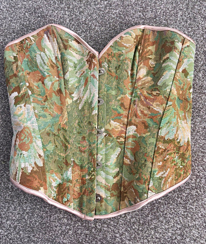 Green floral underbust - underbust, corset